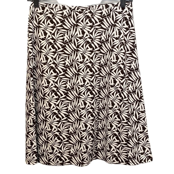 Ann Taylor Factory Brown White Leaf Print A-Line Skirt Size XS - Picture 2 of 11